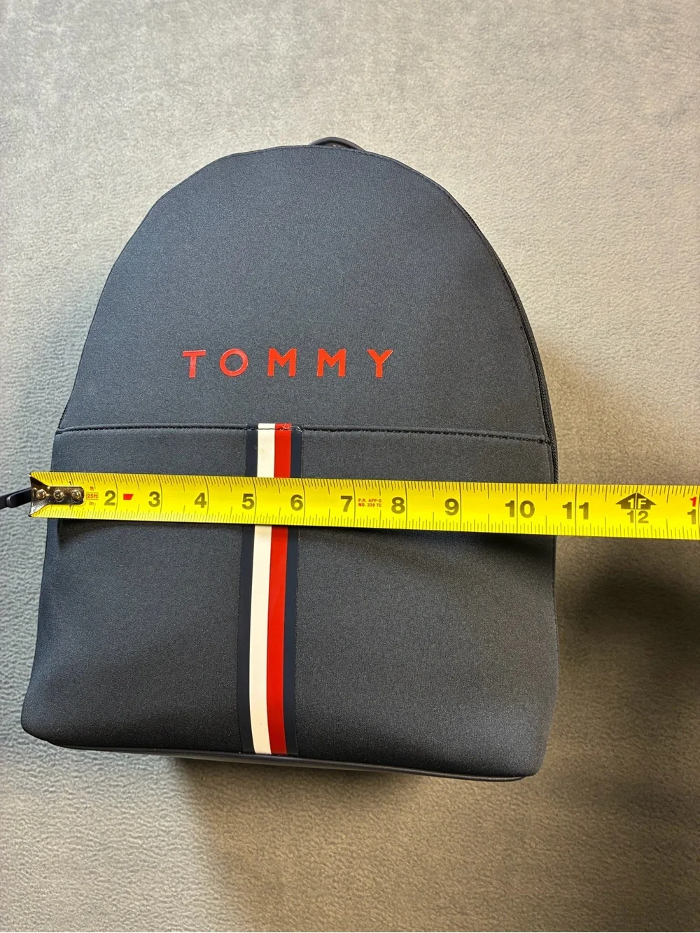Tommy Hilfiger Navy Backpack with Red Logo and Tricolor Stripe